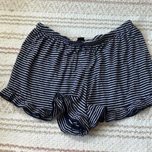 navy and white striped pj/lounge butterfly shorts